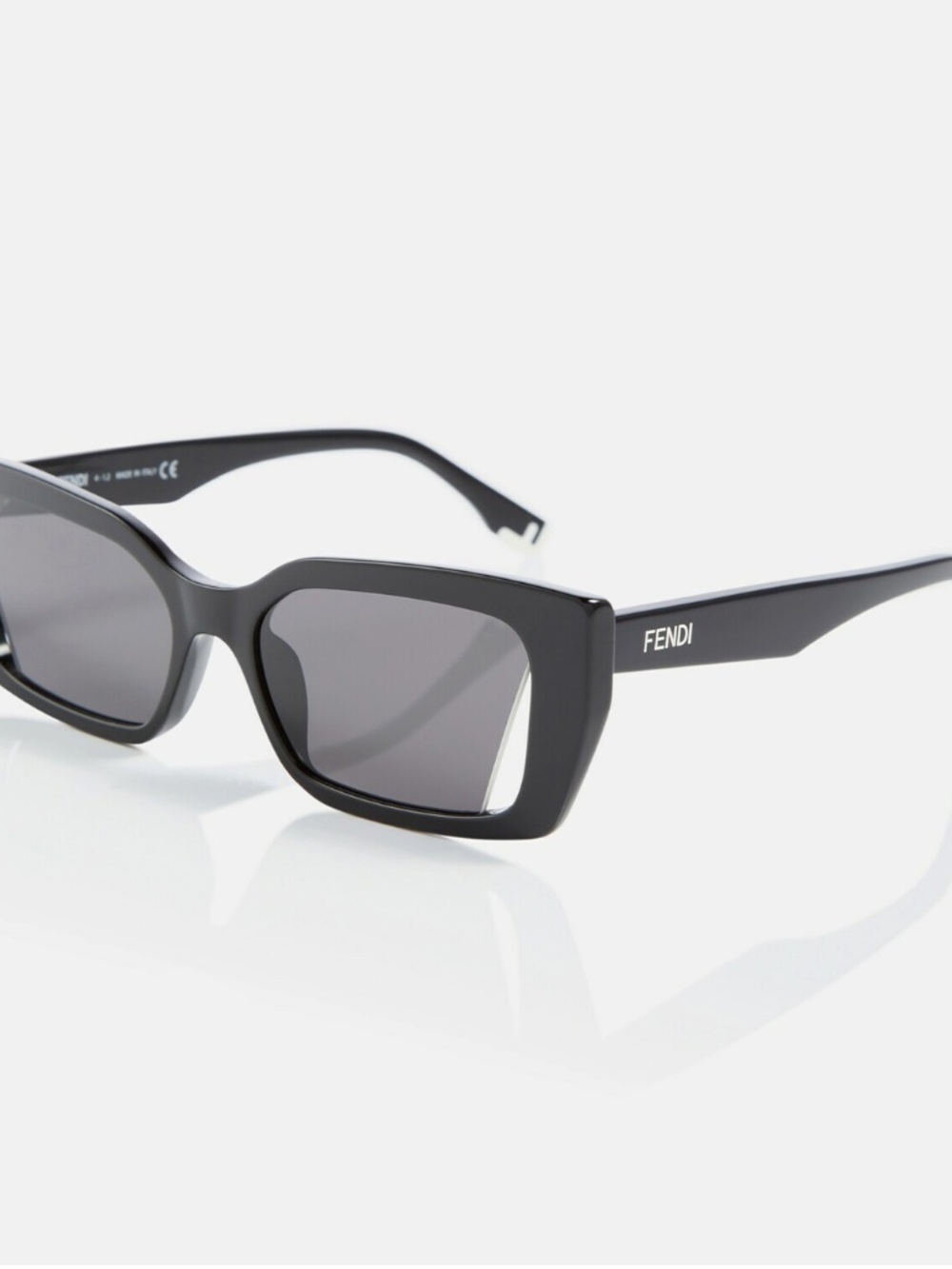 fendi | fendi way rectangular sunglasses | cat eye | cut out | black - Picture 9 of 11